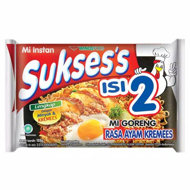 

Sukses Mie instan goreng isi 2 Ayam kremes