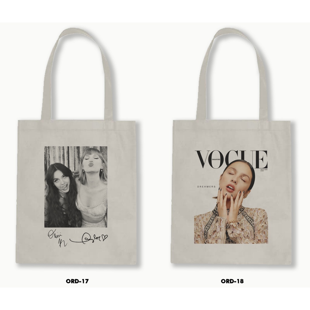 Tas Tote Bag Resleting Kanvas/Blacu  - Olivia Rodrigo 2