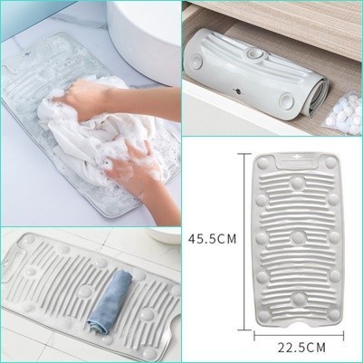 Papan Cuci Baju Silikon Serbaguna Non Slip Suction Cup Washboard