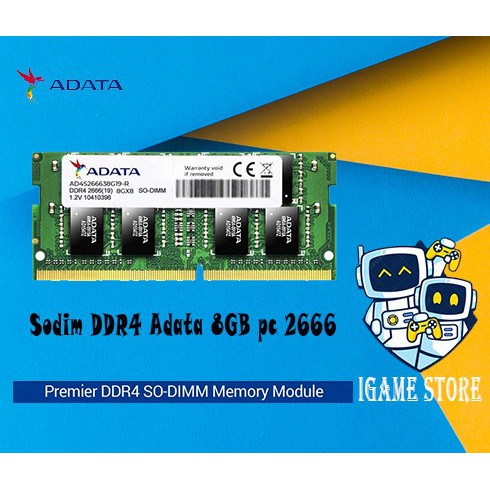 NEW ADATA Premier SODIMM DDR4 8GB PC-2666MHz SO-DIMM RAM DDR4 8GB PC2666