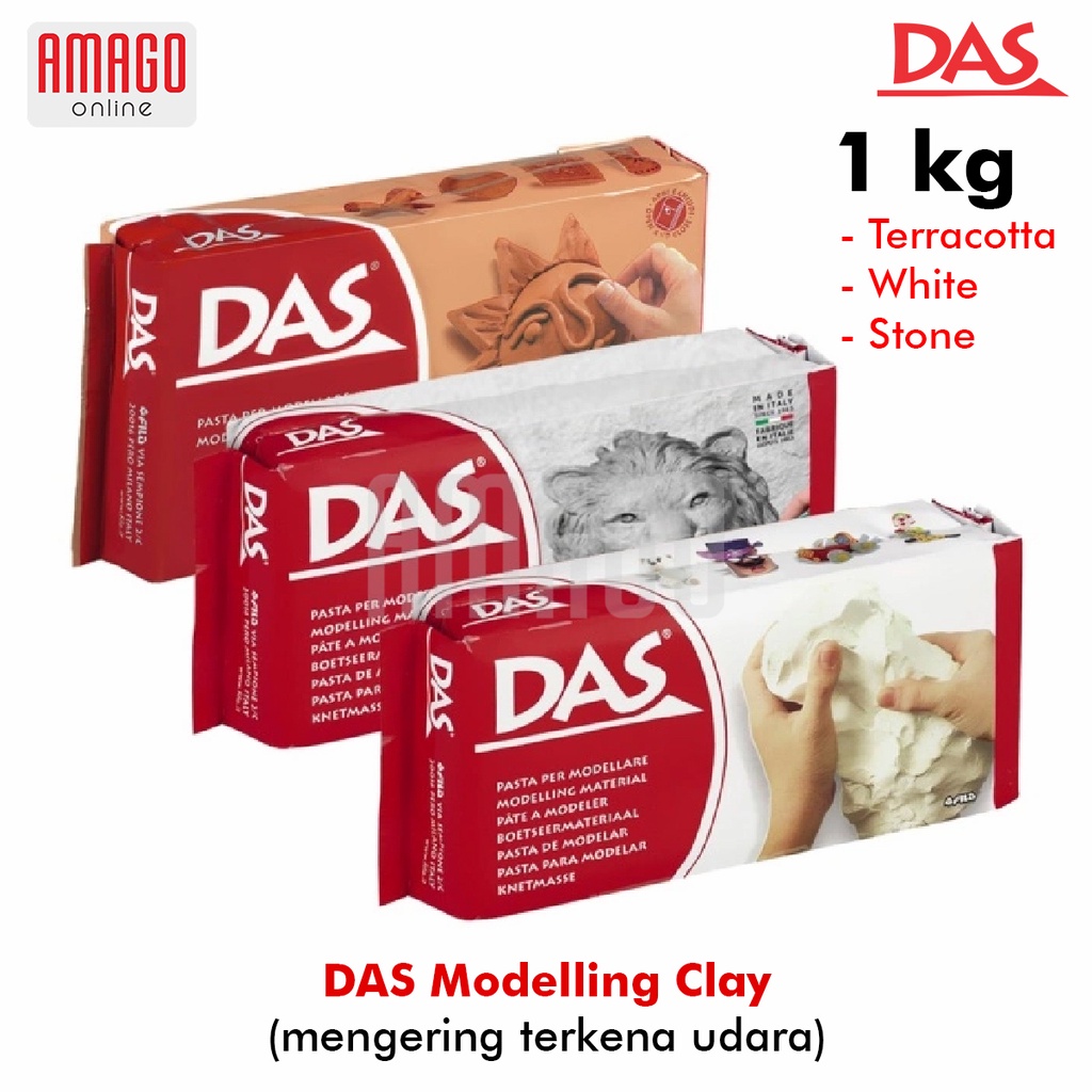 DAS Modelling Clay - Tanah Liat - Air Hardening - Warna Abu-Abu - Stone Color - 1 Kg - 348200