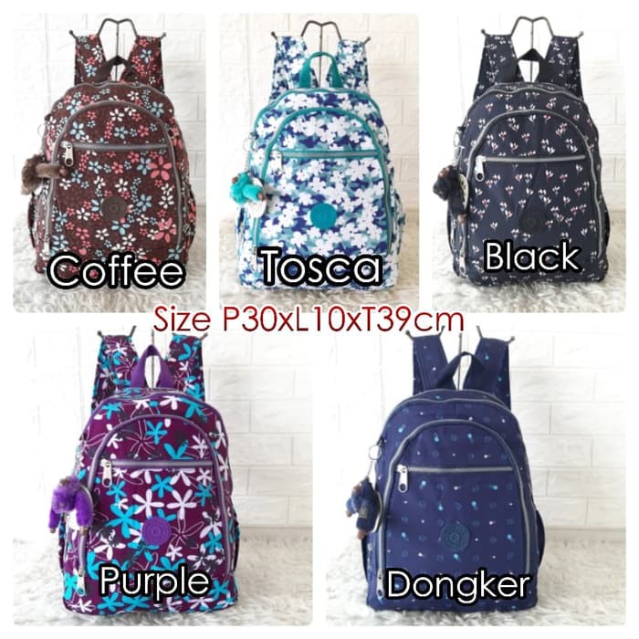 Tasgendong Wanita Tas Ransel Tassekolah 130FB  Kp0733 Tas Ransel Import Backpack Kipling Motif Med