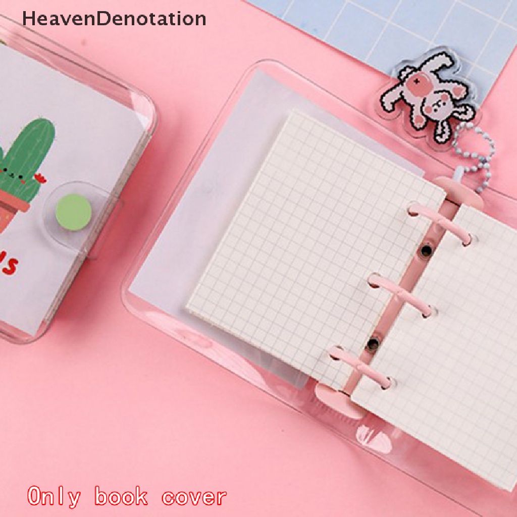 [HeavenDenotation] New Creative Cute Transparent 3 ring Mini PVC Loose-leaf Hand Book Student