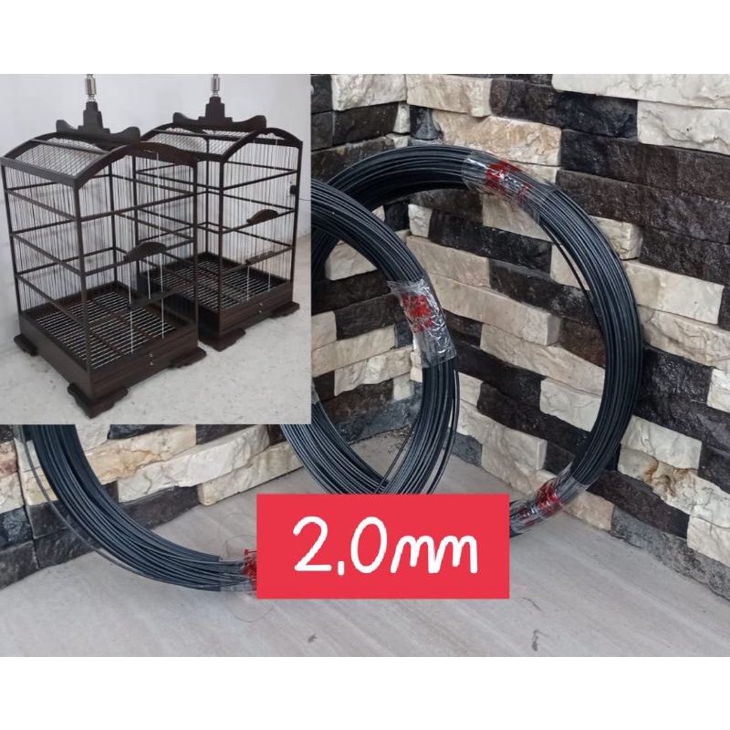Jeruji fiber hitam 2.0mm untuk sangkar/layangan naga dll