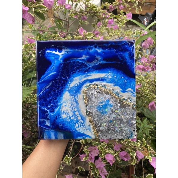 resin geode wall art oceana