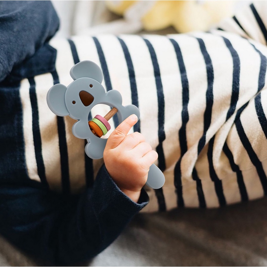 Crumbl Silicone Teether Rattle Stick Toy - Koala Elephant Mainan Toys Gigitan Anak Bayi Silikon Teething Toy