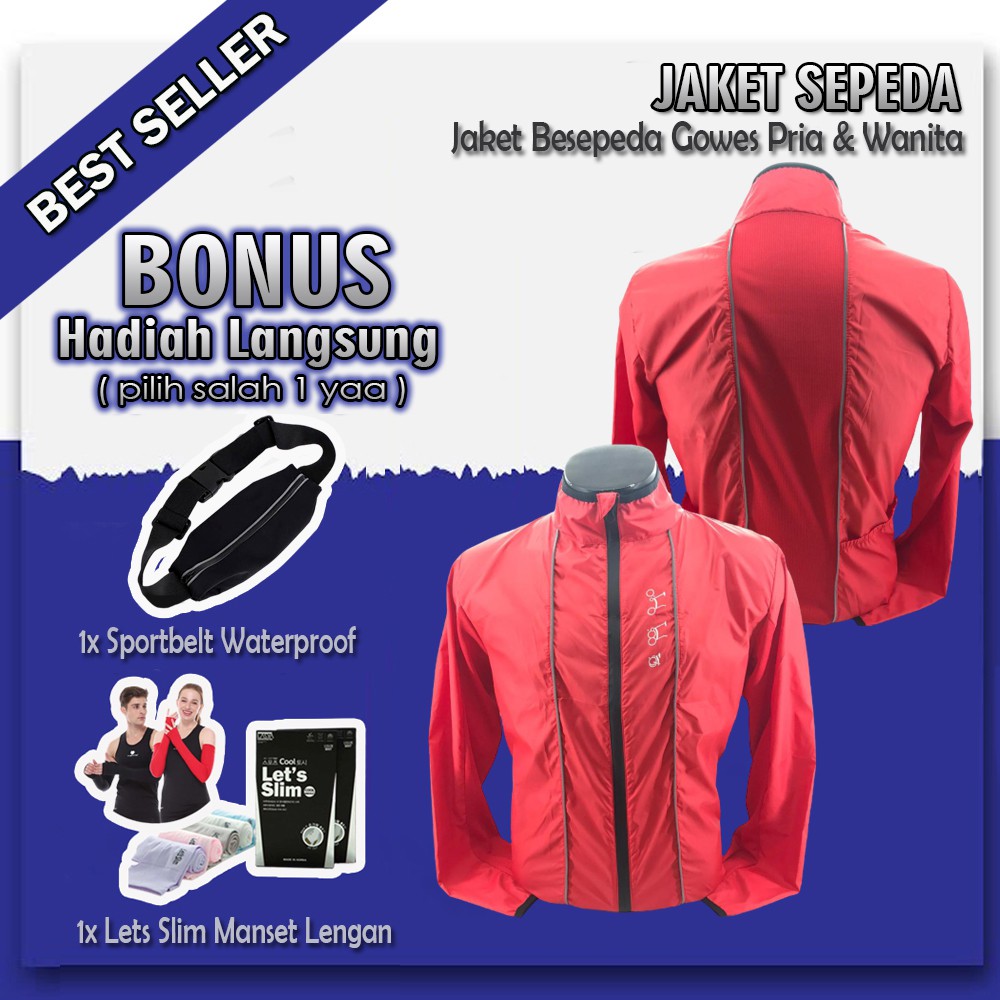 Jaket Gowes Unisex Bersepeda Jacket Sepeda Pria Wanita Windbreaker