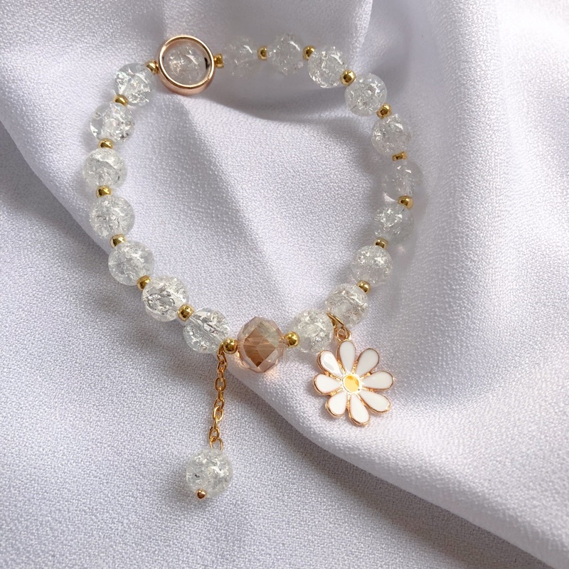 GELANG LIONTIN CUSTOM NAMA MANIK MANIK DAISY KOREA / GELANG CHARM
