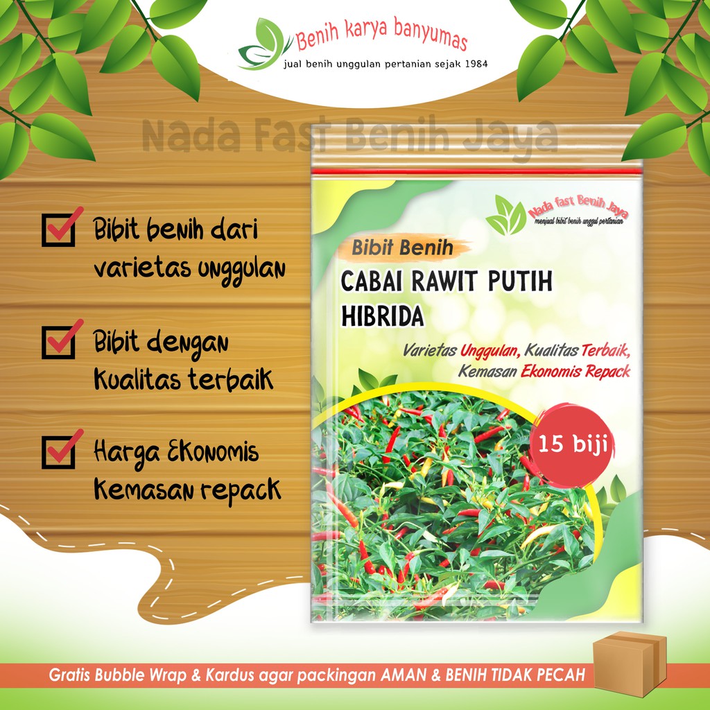 TERBAIK  PILIHAN Bibit cabe rawit putih dewata 15 biji - benih sayuran cabe rawit setan terpedas