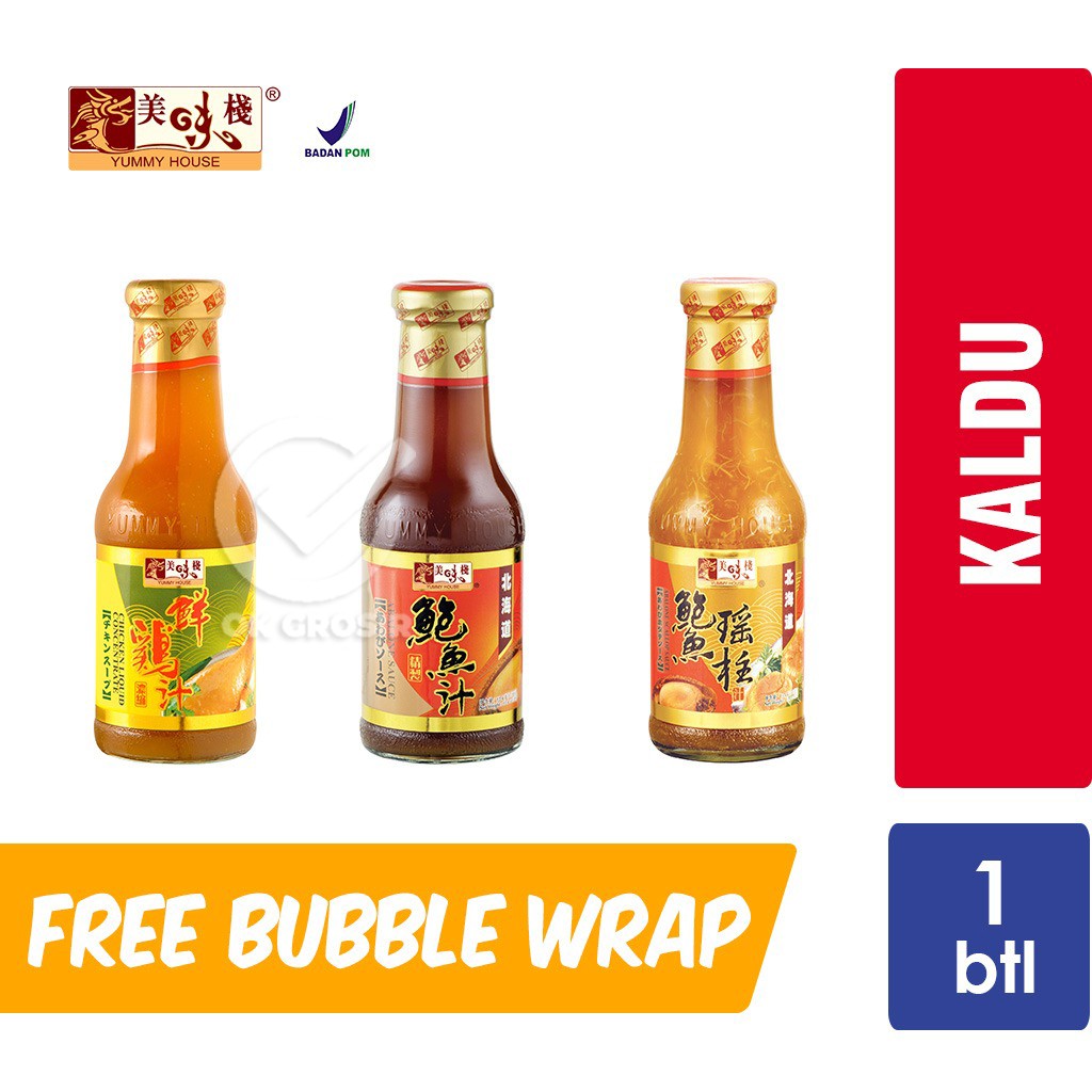 

Yummy House Chicken Stock / Abalone / Scallop Sauce (Botol Kaca 380-430gr)