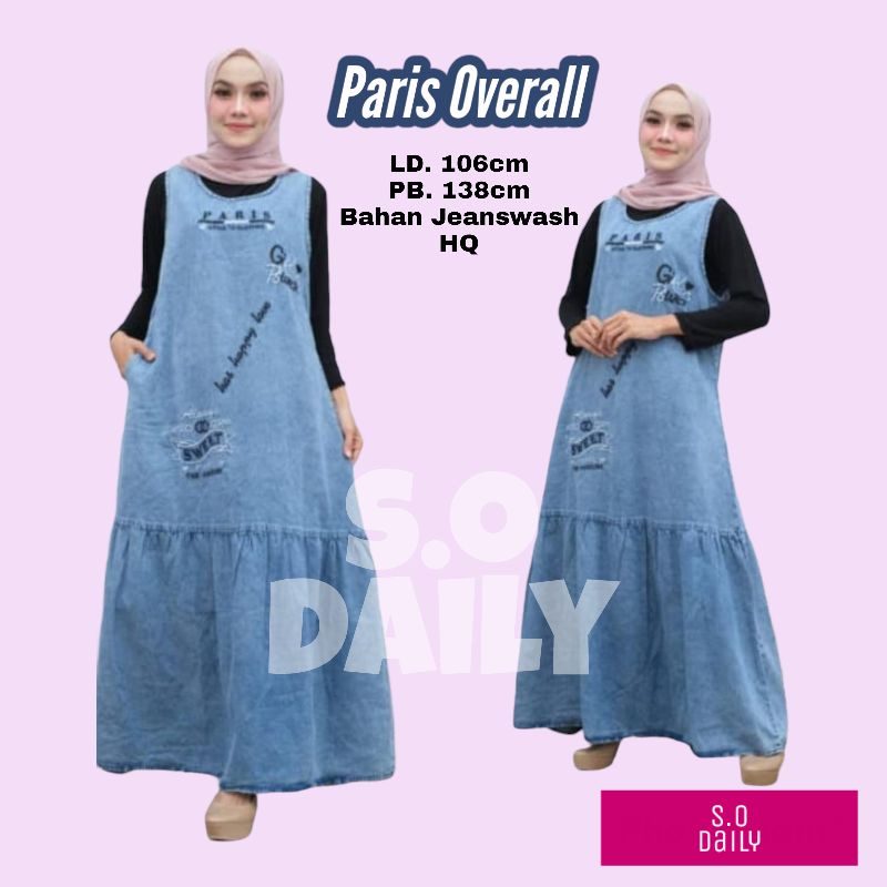 PARIS OVERALL JEANS / OVERALL WANITA /BAJU REMAJA KEKINIAN/ OVERALL JEANS DEWASA