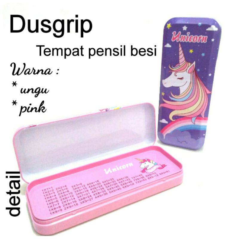 KOTAK/TEMPAT PENSIL BESI MURAH ANAK PEREMPUAN UNICORN