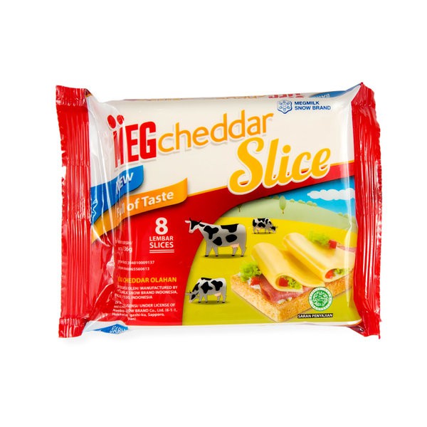 

MEG Cheddar Slice Cheese 136gr - Keju Cheddar Irisan 8 Lembar -Merah