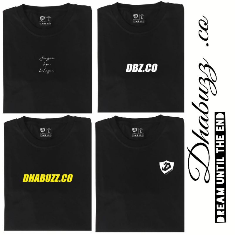 DHABUZZ 04 KAOS DISTRO HITAM PRIA LENGAN PENDEK LOGO BAHAN KATUN TERBARU ORIGINAL DHABUZZ