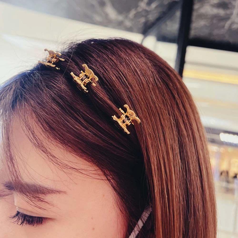 Nickolas1 Jepit Wanita Mewah Elegan Emas Aksesoris Rambut Gadis Hiasan Kepala Temperamen Alloy Hair Clip