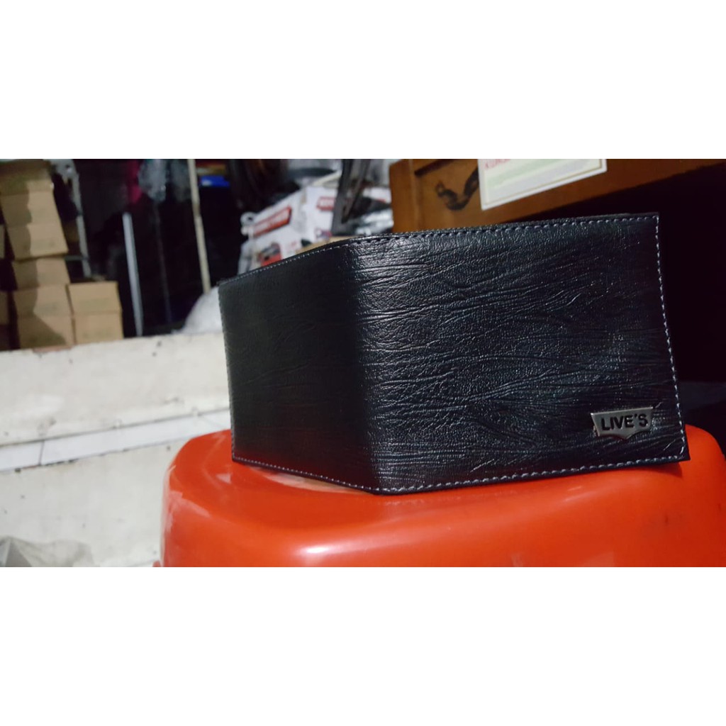 Dompet pria kulit serat kayu hitam/coklat/tan-7