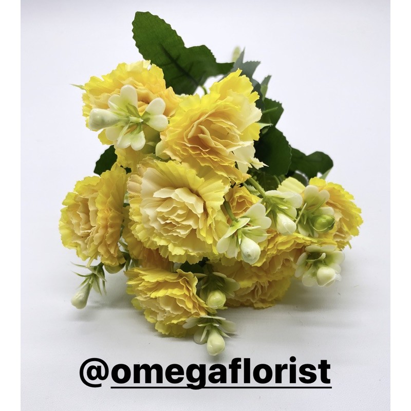 Anyelir X 10 Bunga Artificial/Bunga Plastik/Bunga Dekorasi/Dekorasi Pernikahan/Pernikahan-Kuning