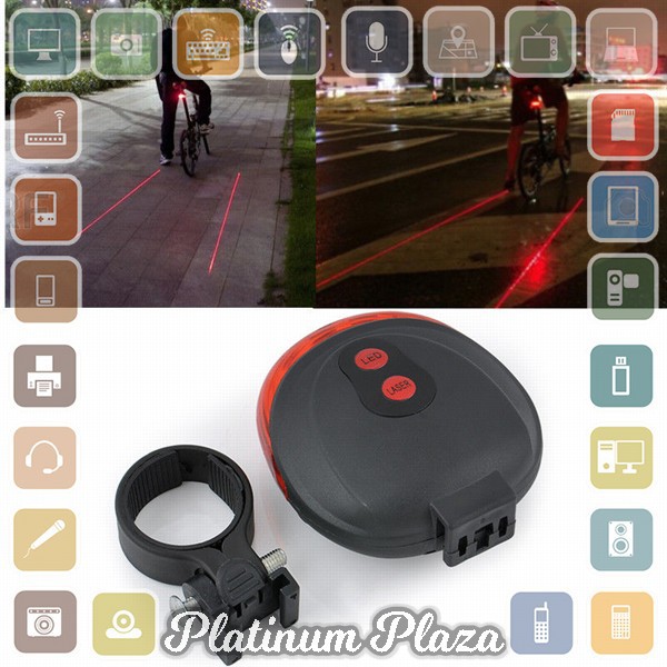 TaffLED Bicycle Laser Strobe Taillight 5 LED / Lampu LED Sepeda - SL-116 - Red`612W7T-