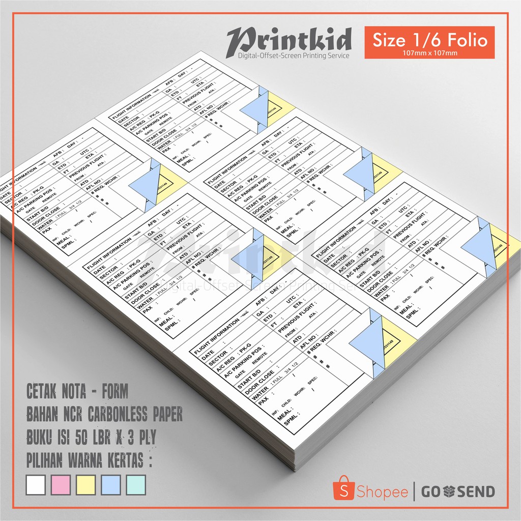 

Cetak Nota/Bon Ukuran 1/6 Folio - 3 PLY