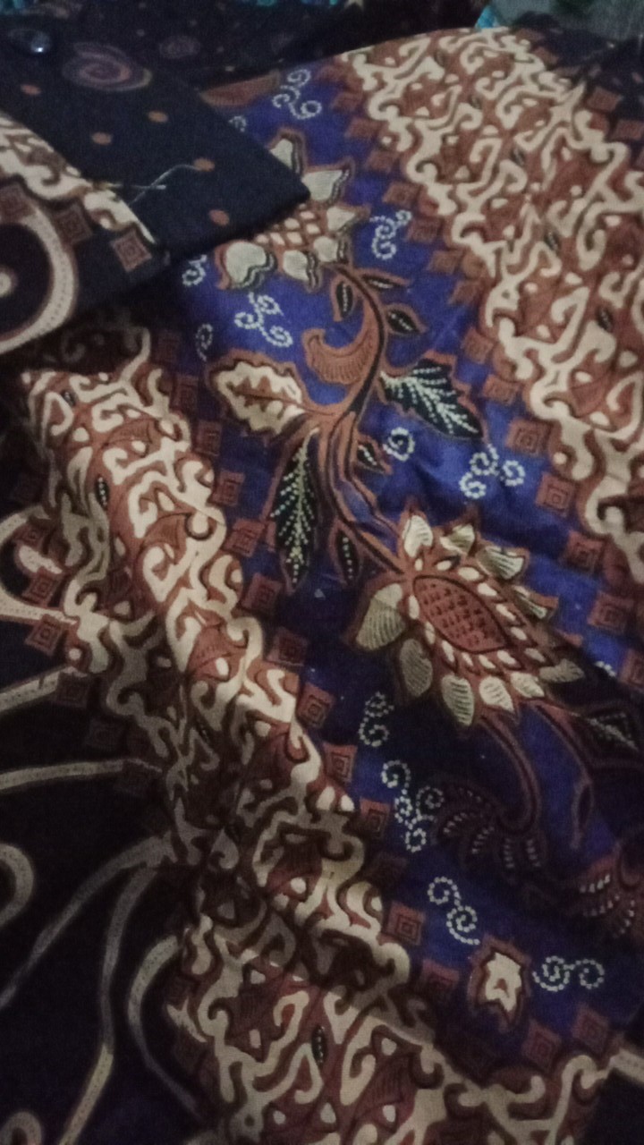 Trolistore Grosir Kemeja Batik Pria Lengan Panjang Motif Bintang Ulir Cowok Seragam Batik Pekalongan