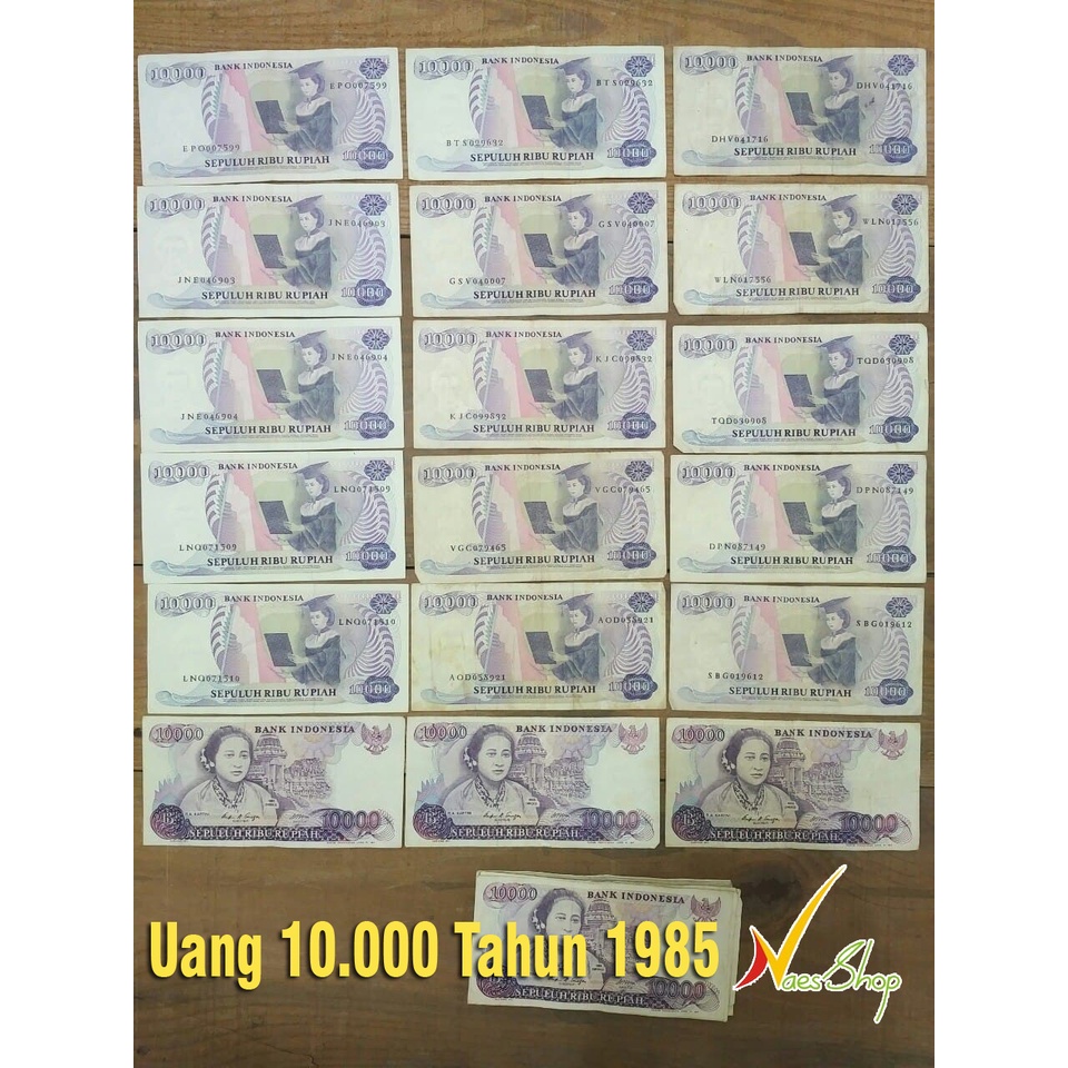 Uang Kuno 10000 Rupiah 1985 /Uang Kertas Mahar/ Kartini