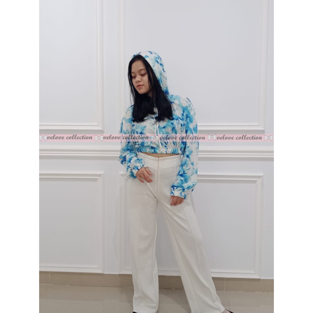SALE !! MIA STORY FASHION Tie Dye Crop Hoddie Termurah - Hoodie Wanita Motif Abstrak - Bisa COD-5