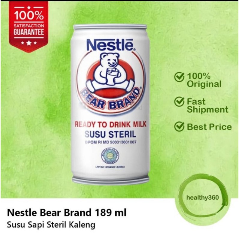 

Nestle Bear Brand 189 ml Susu Beruang Susu Sapi Steril Kaleng