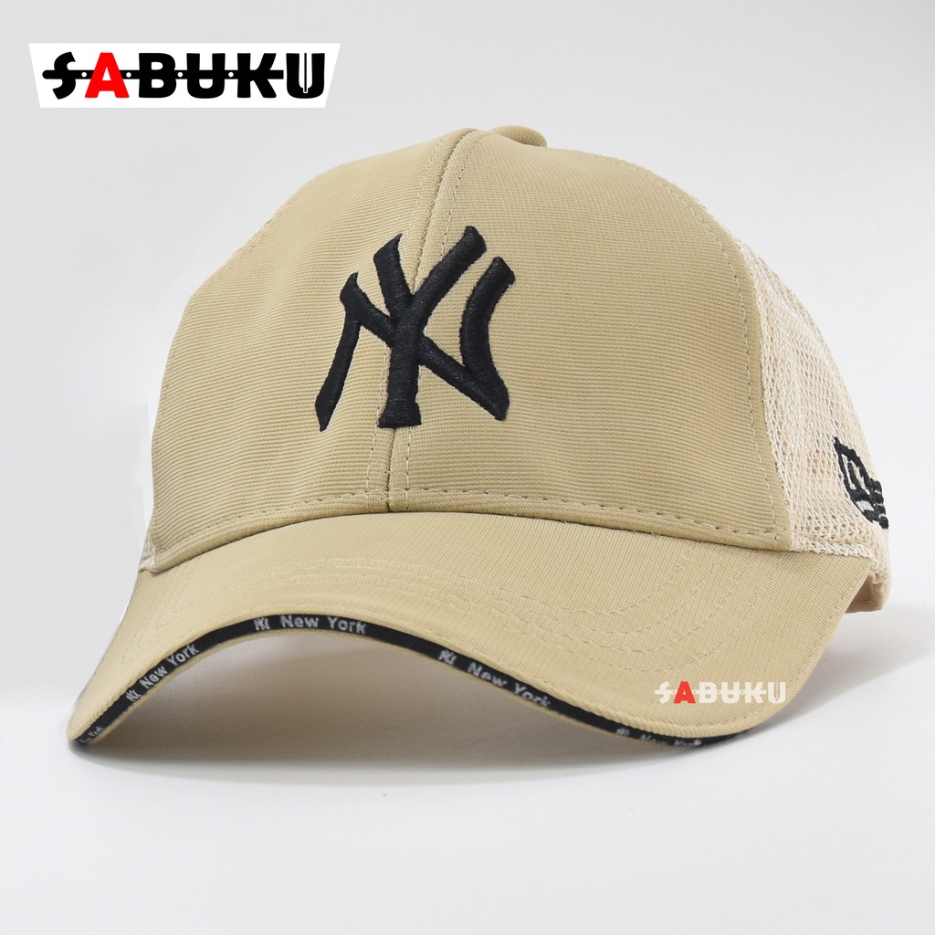 Topi Baseball Pria/Wanita Topi Sport Korea Topi Pria Distro Casual Hat Model Kekinian Anak Muda Bordir NY - 255