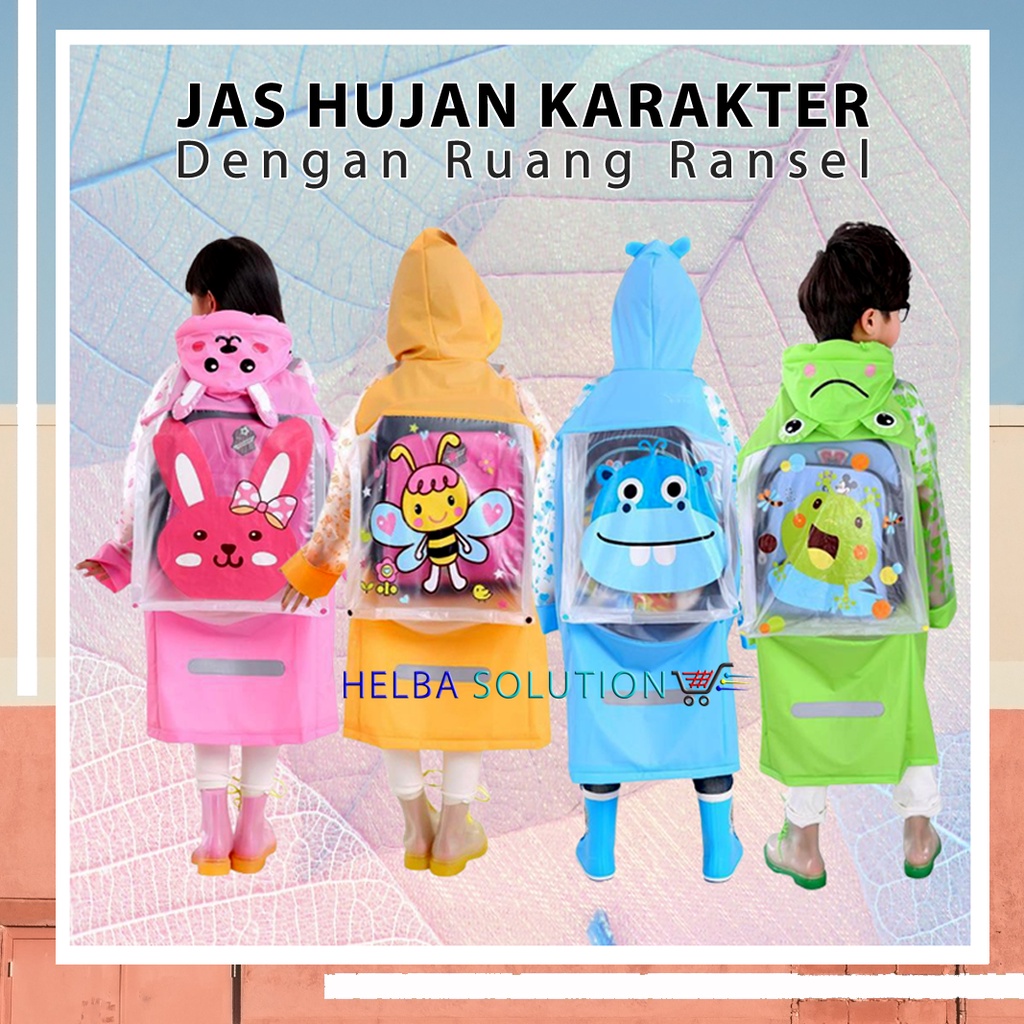 JAS HUJAN KARAKTER Anak Laki Laki Perempuan MANTEL Hujan Ponco Dengan Ruang Ransel Jas Hujan Anak Anak Model Terusan Motif Animal RAIN COAT