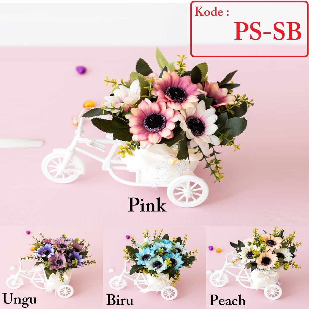 Sepeda Bunga dekorasi Bunga plastik-3