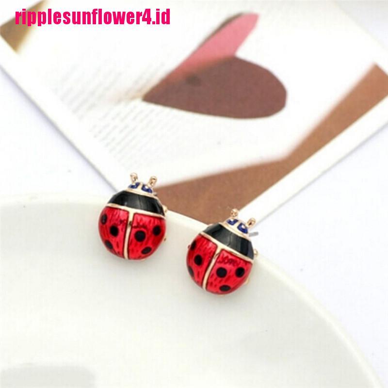 Anting Tusuk Motif Kumbang Merah Untuk Wanita