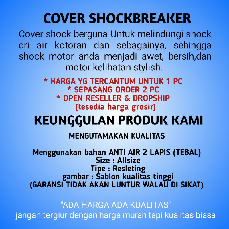 Sarung shock breaker dan cover shock belakang Motor Universal