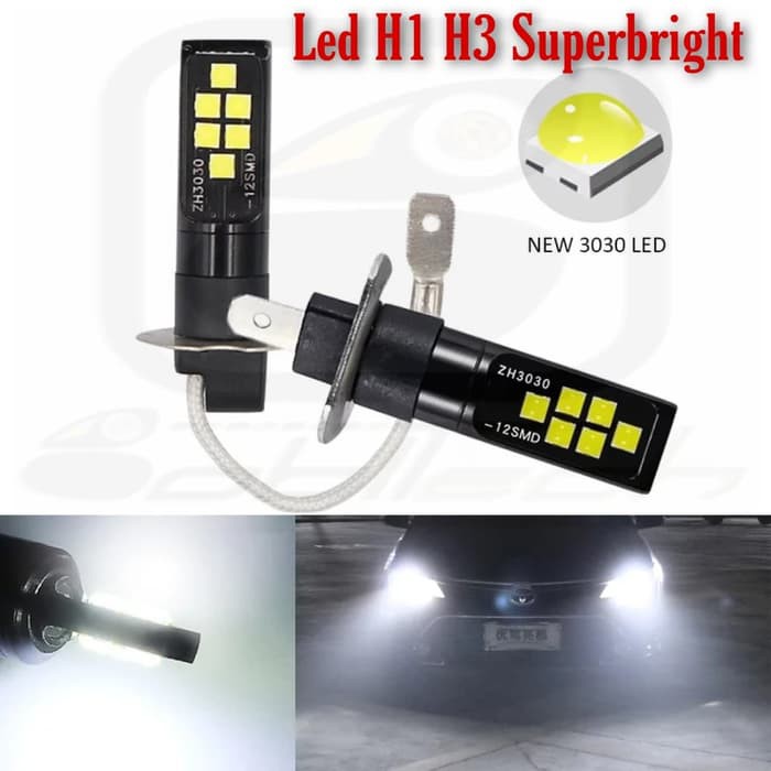 Lampu Mobil Led H1 H3 2400lm Super Bright
