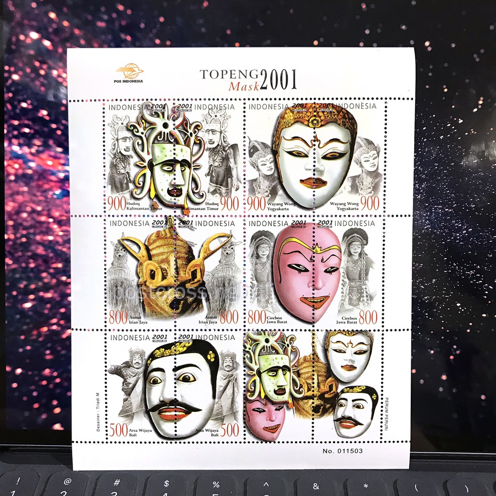 

Prangko Topeng 2001 Mask Mini Sheet MiniSheet MS Perangko Filateli Postcrossing Postal Postage Mint