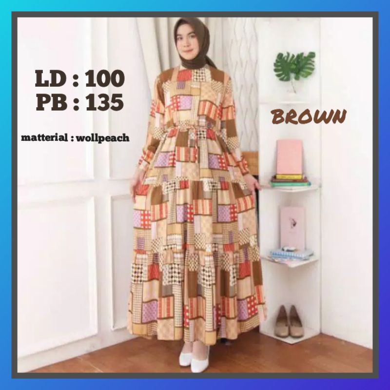 GROSIR BAJU WANITA DEWASA GAMIS SUSUN TERBARU BAHAN WOLPEACH TANAH ABANG JAKARTA BANDUNG SURABAYA