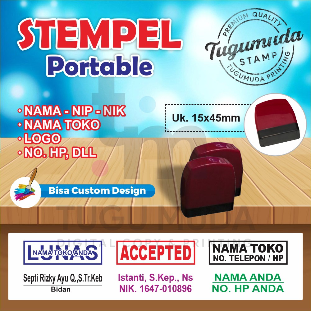 

Stempel Flash/Stamp Nama,Dokter,Bidan,Perawat,NIK,Apoteker,Perusahaan,Catering - Custom - 4515