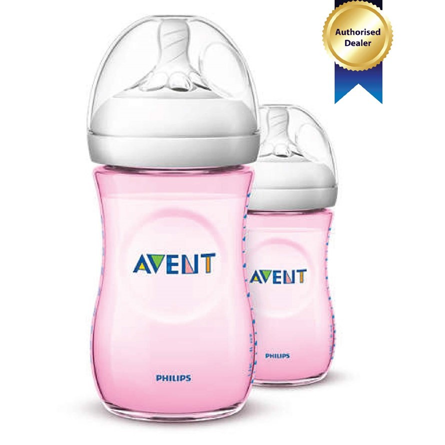 Avent Natural Wideneck Color Bottle 260ml x 2