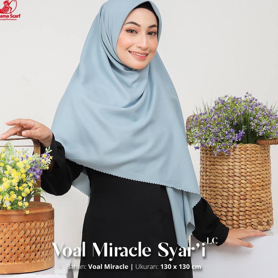 PRC.02Jl22ᴹ– Grosir Hijab Umama Scarf Voal Miracle Syari Murah Jilbab Segi Empat Polos Jumbo Syar’i 