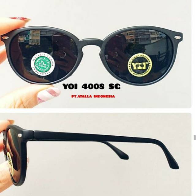 Kacamata hitam frame kecil oval pria wanita