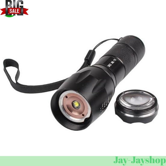 Senter Gunung Hiking LED Cree XML T6 2000 Lumens E17 BATERAI TERMASUK