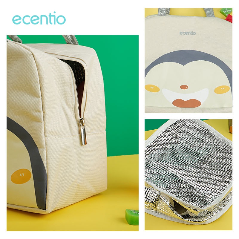 ecentio tas bekal  Lunch Bag /Lunch bag Cooler Bag Tas Bekal Makan Siang /tas makan kapasitas besar