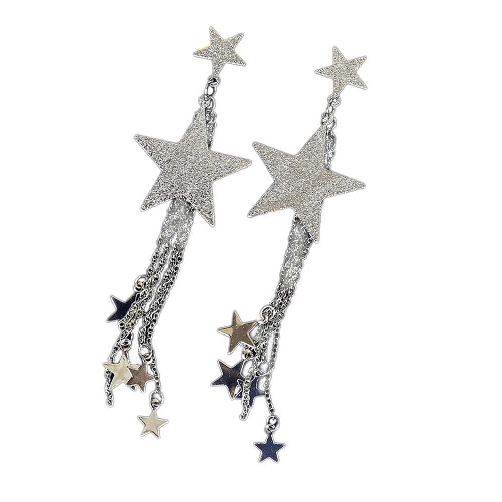 Hu Hu Hu Hu Hu Alat Bantu Pasang Kacamata♡ Anting Rantai Panjang Bentuk Bintang Untuk Wanita