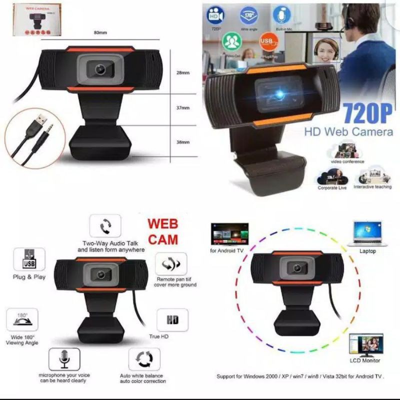 Kamera Webcam USB dengan Microphone / Mic microphone untuk Komputer Laptop PC Skype Zoom video conference - ACC PLUS