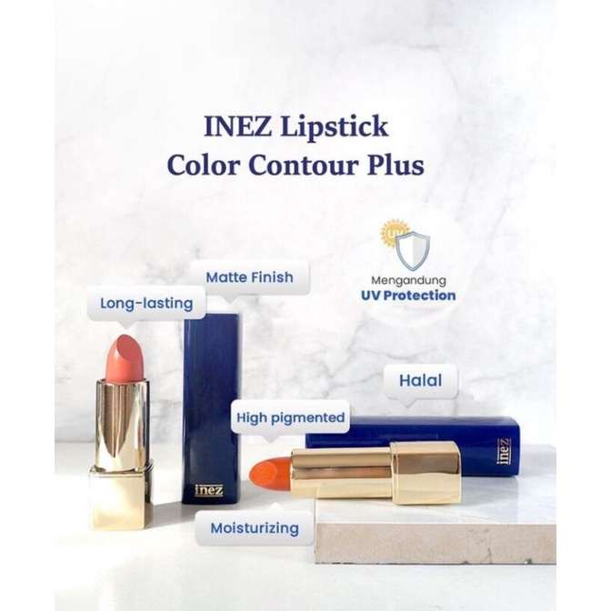 Inez Lipstik 3.5 gr / Inez Color Contour Plus Lipstick Aneka Warna Lipstik Colour