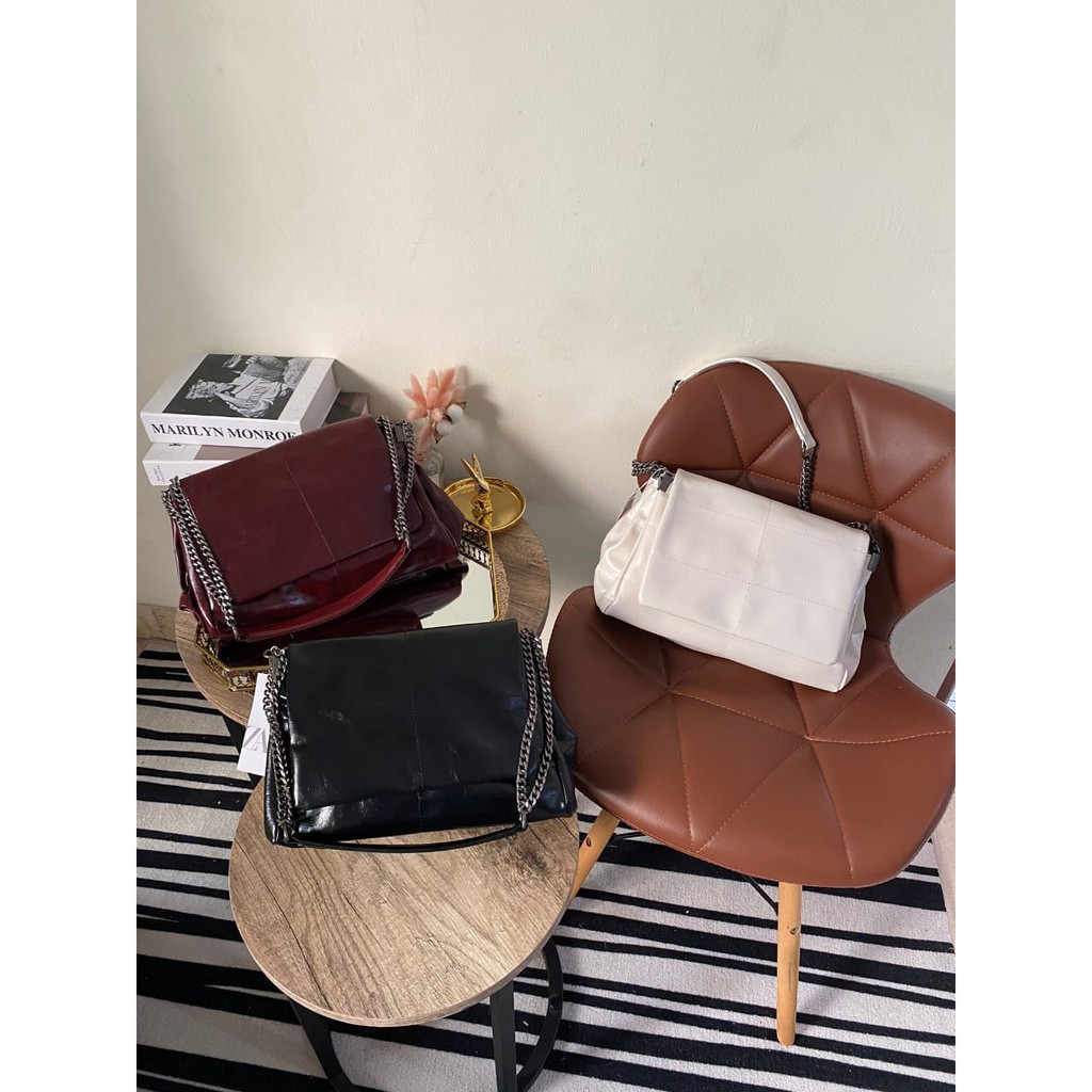 Zara rocker shoulder bag with flap / zara shoulder bag