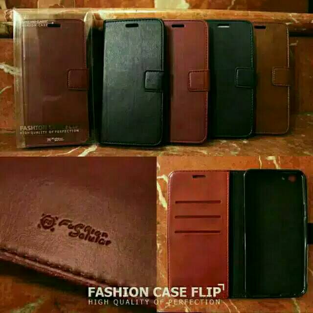 Terbaru !!! Leather case kulit  flip cover casing sarung FS oppo A5 2020