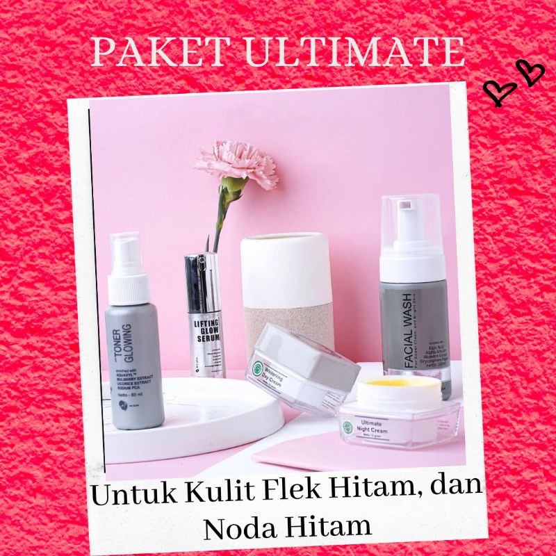Cream MS GLOW paket ULTIMATE, membasmi Flek Hitam tebal. dan glowing