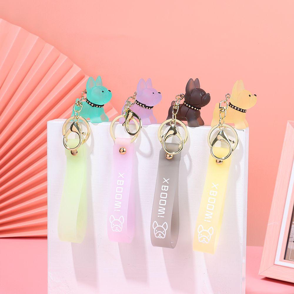 Suyo Kristal Buldog Anjing Gantungan Kunci Wanita/Pria/Anak-Anak Mode Kunci Gantungan Kunci Mobil Tahan Air Warna-Warni French Bulldog Pendant