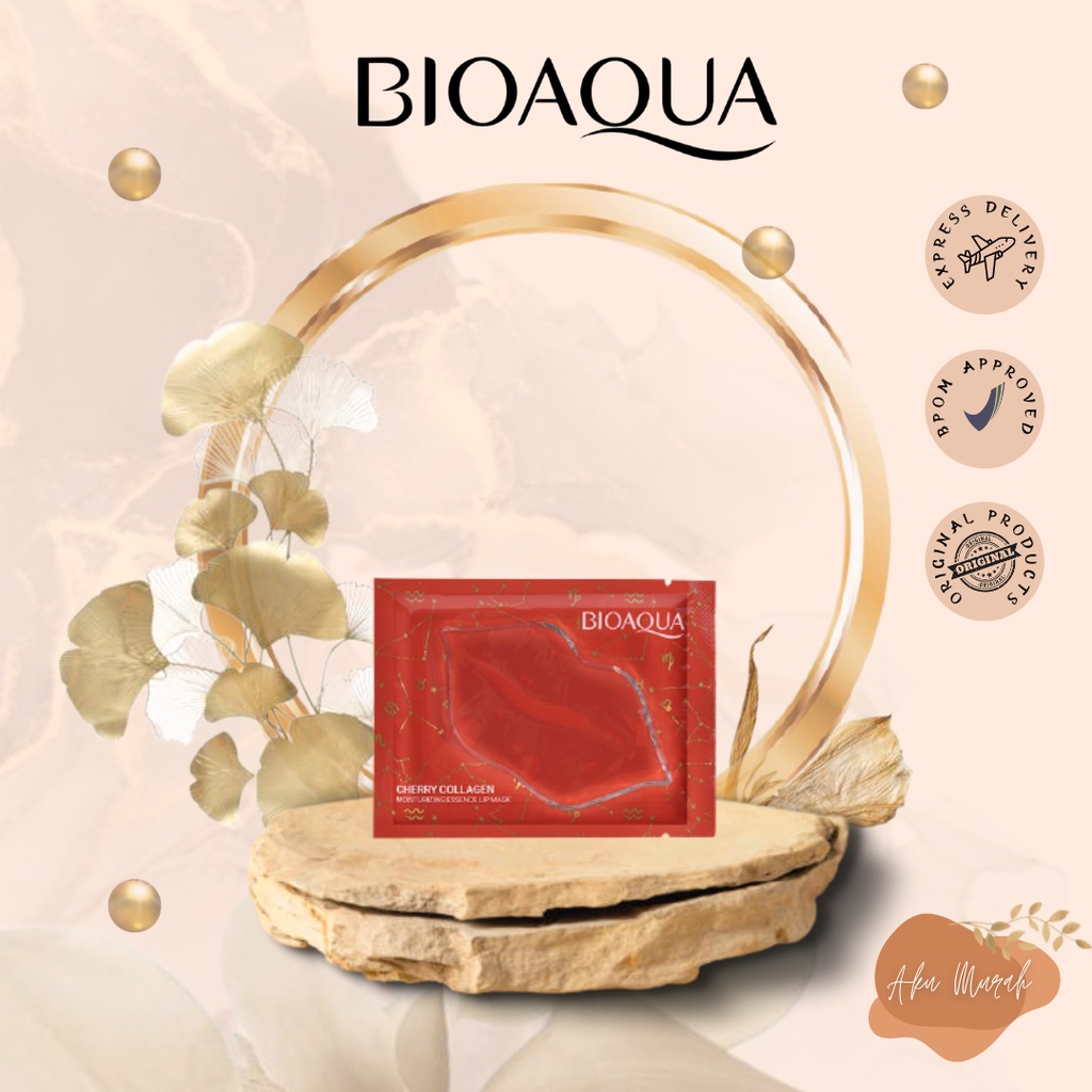 ✨ AKU MURAH ✨Bioaqua Cherry Collagen Moisturizing Essence Lip Mask / Sachet