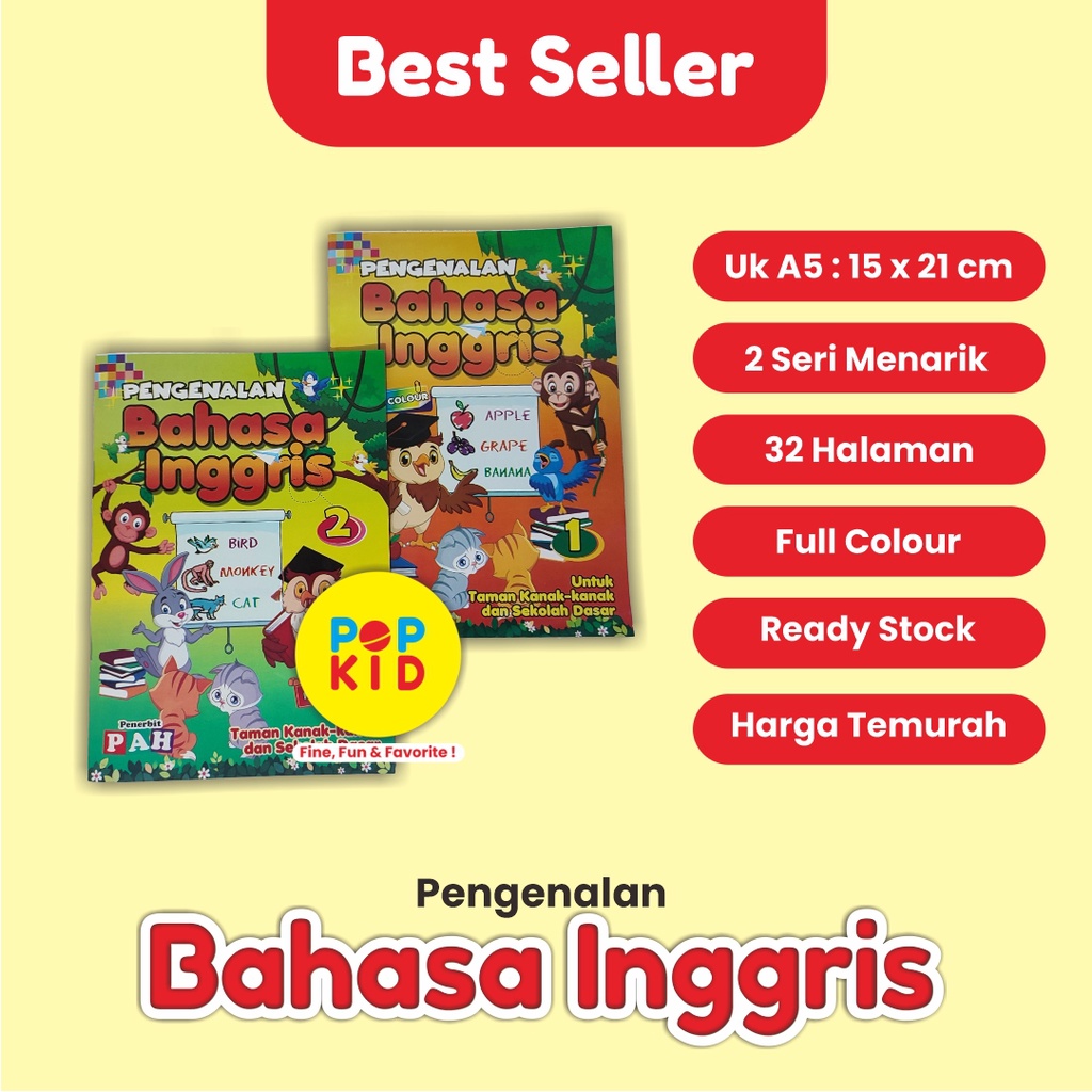 BUKU PENGENALAN BAHASA INGGRIS UNTUK TK DAN SD FULL COLOUR TERBARU